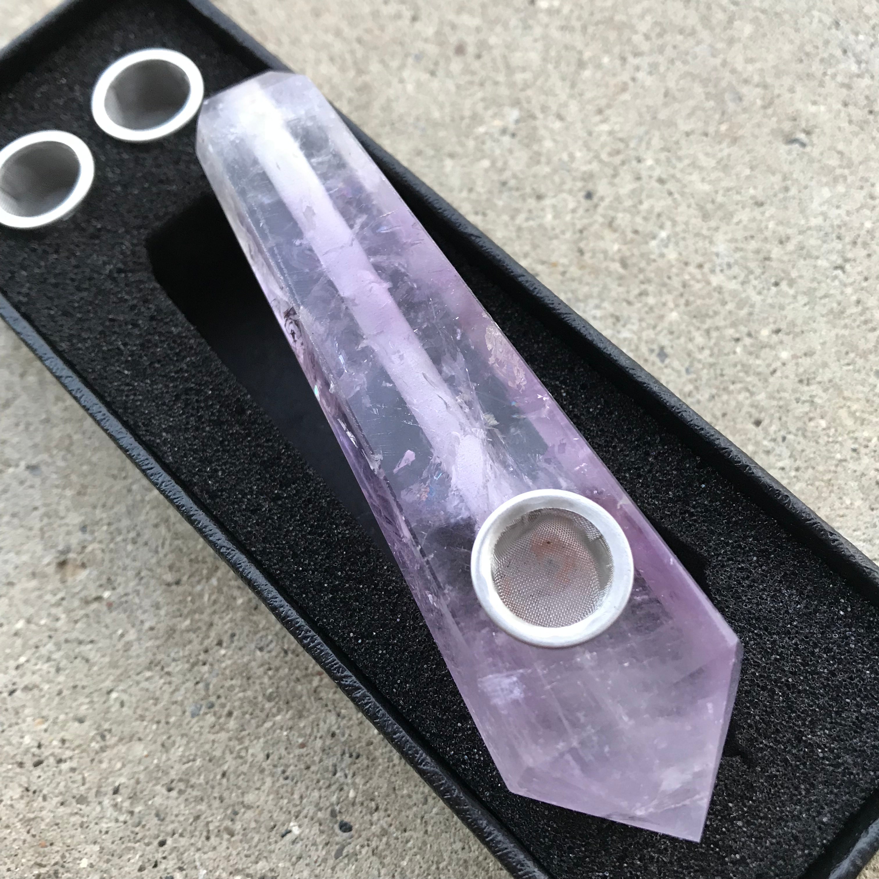 Amethyst Cluster Gemstone Smoking Hand Pipe