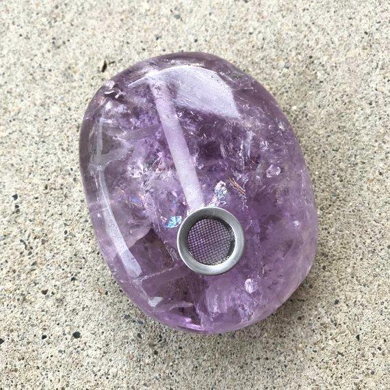 Amethyst Oval Pipe - Ethereal Haze
