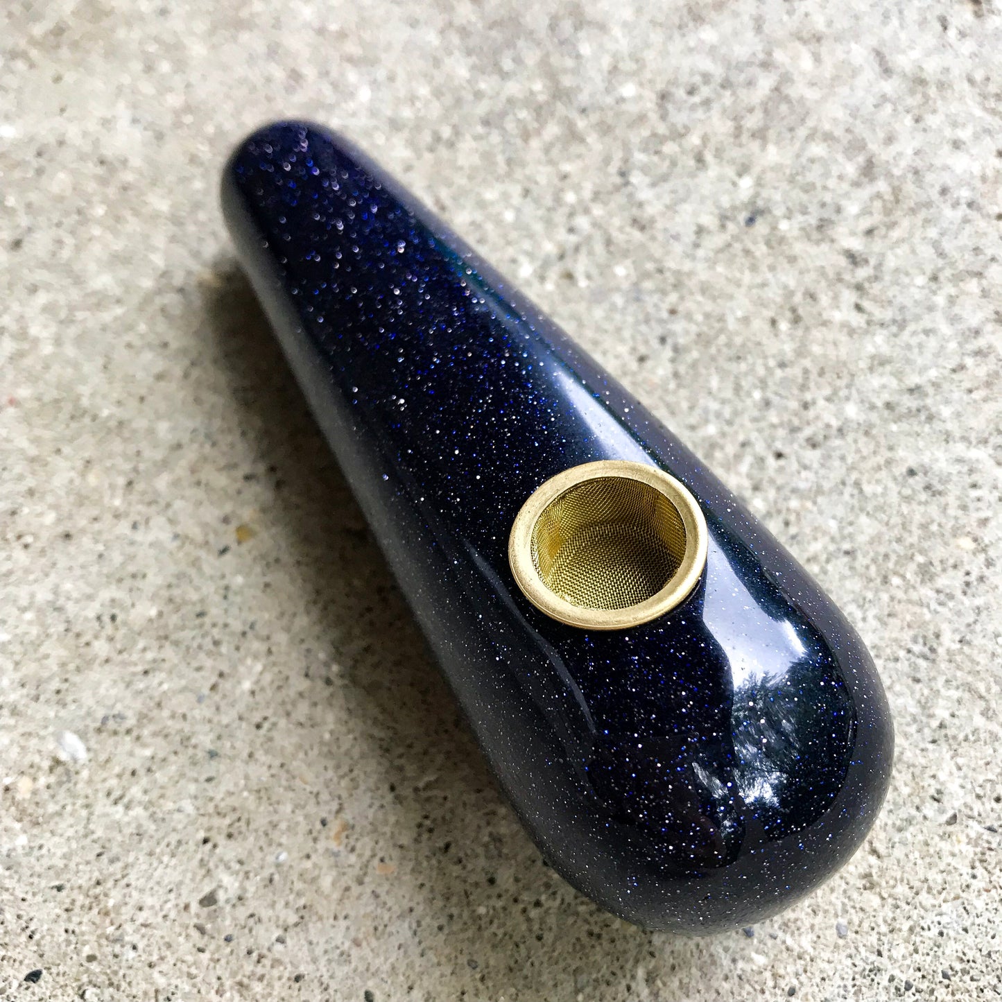 Blue Sandstone Wand Pipe - Ethereal Haze