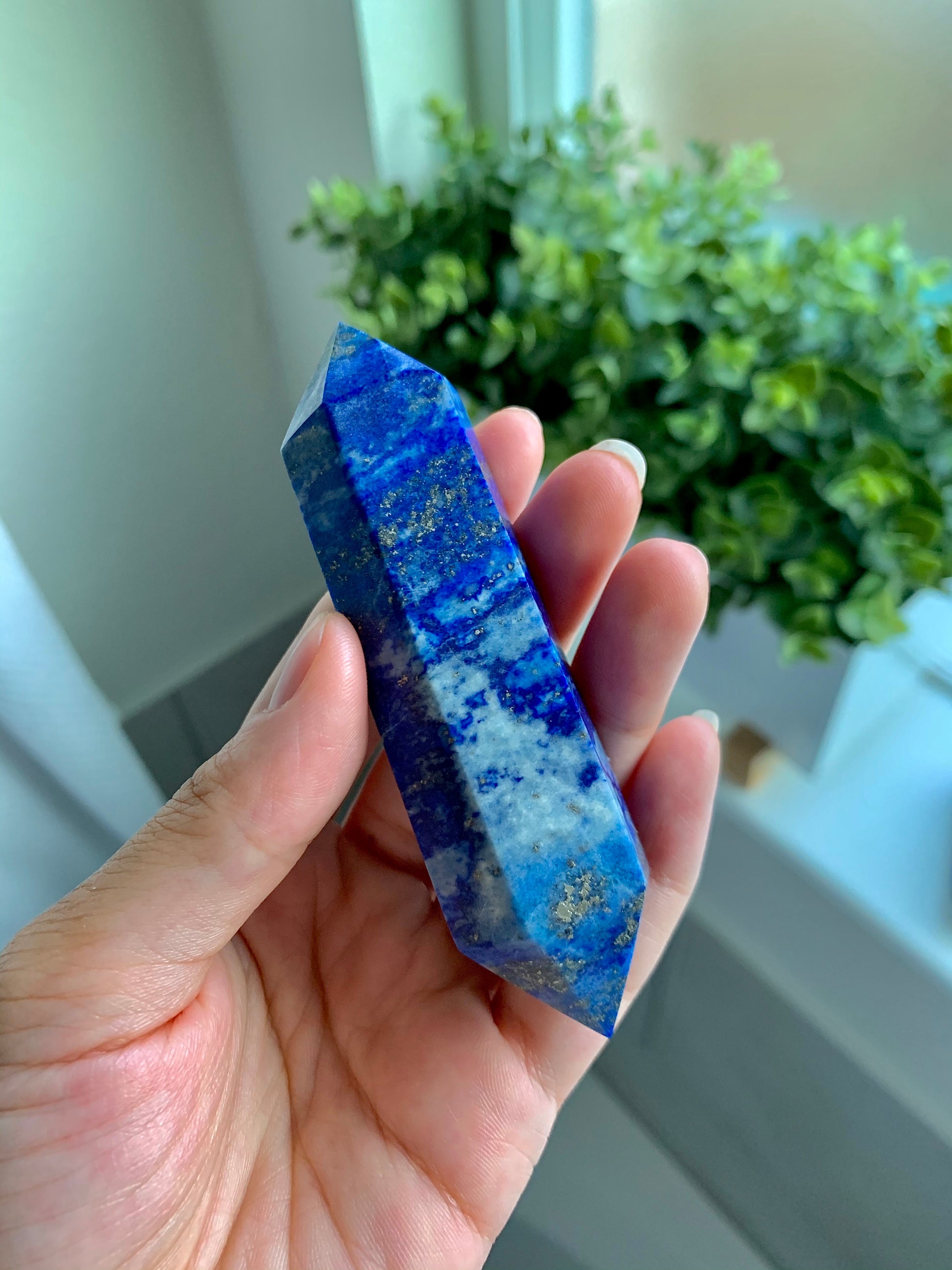 LARGE Double Terminated Lapis Lazuli Crystal Point - Ethereal Haze