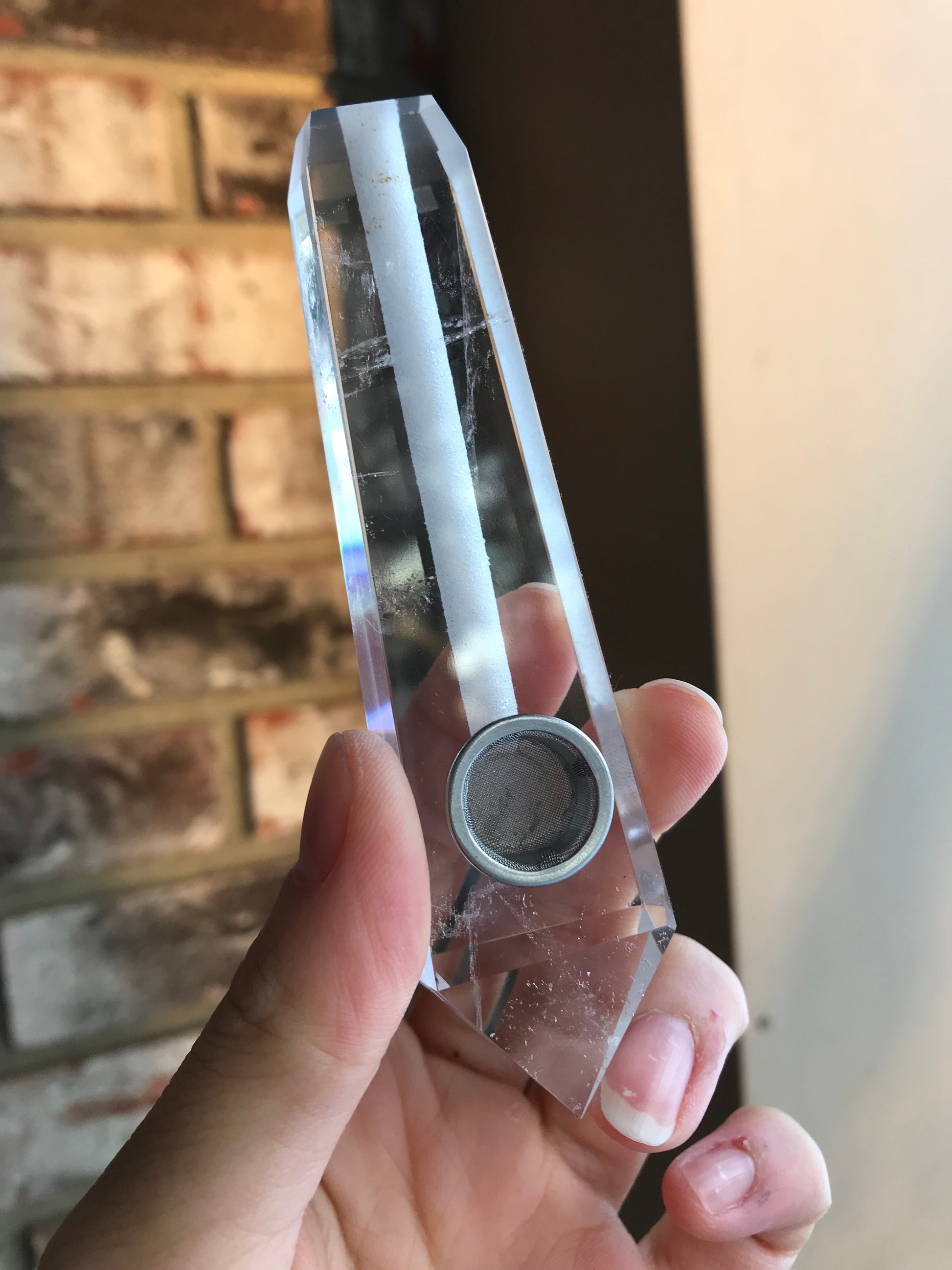 Clear Quartz Pipe - Ethereal Haze
