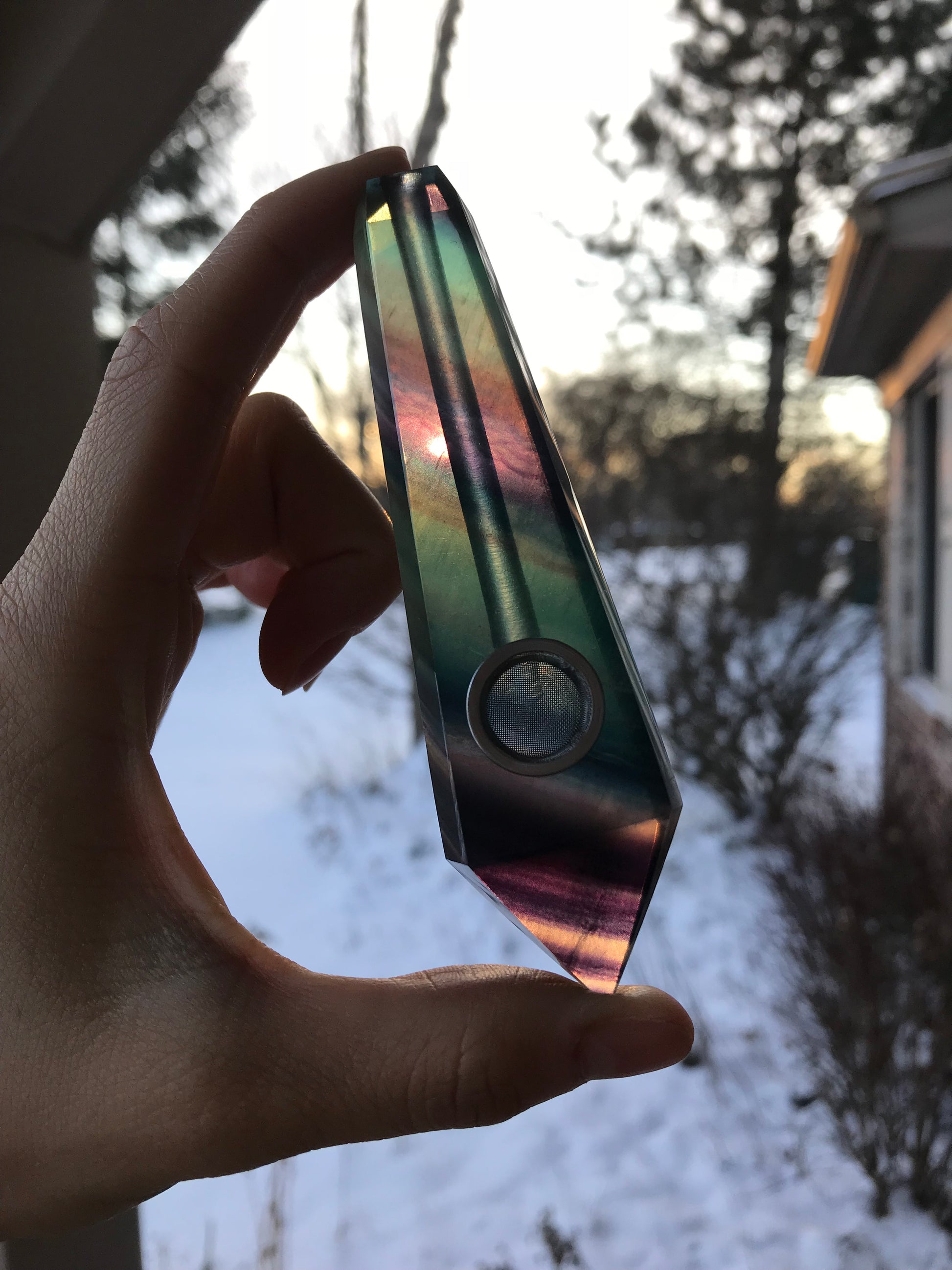 Rainbow Fluorite Pipe - Ethereal Haze
