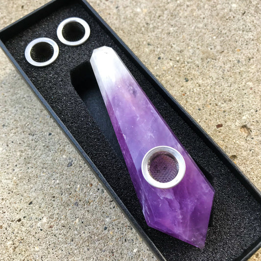 African Amethyst Pipe - Ethereal Haze