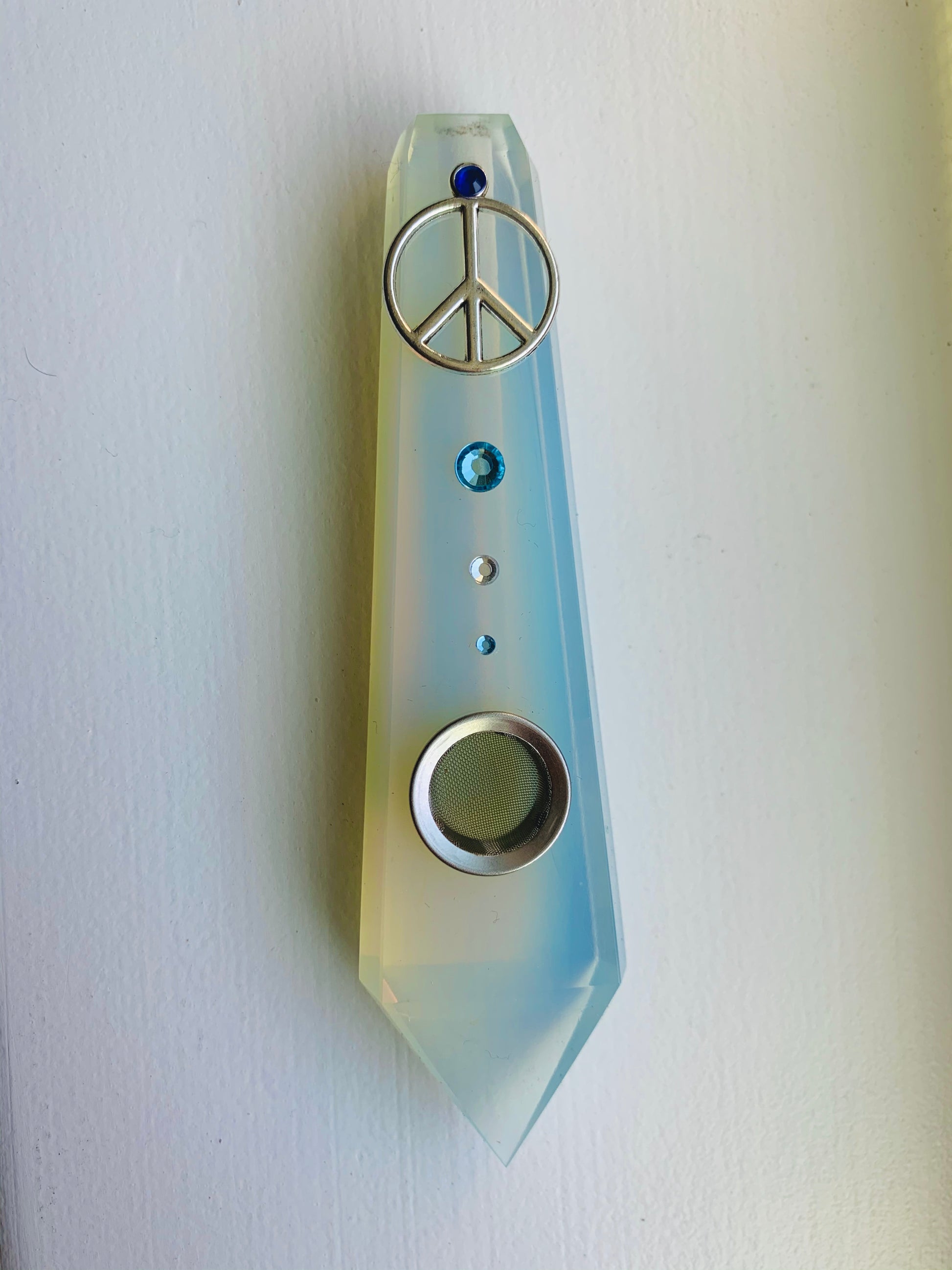 "PEACE" Opalite Limited Edition Crystal Pipe - Ethereal Haze