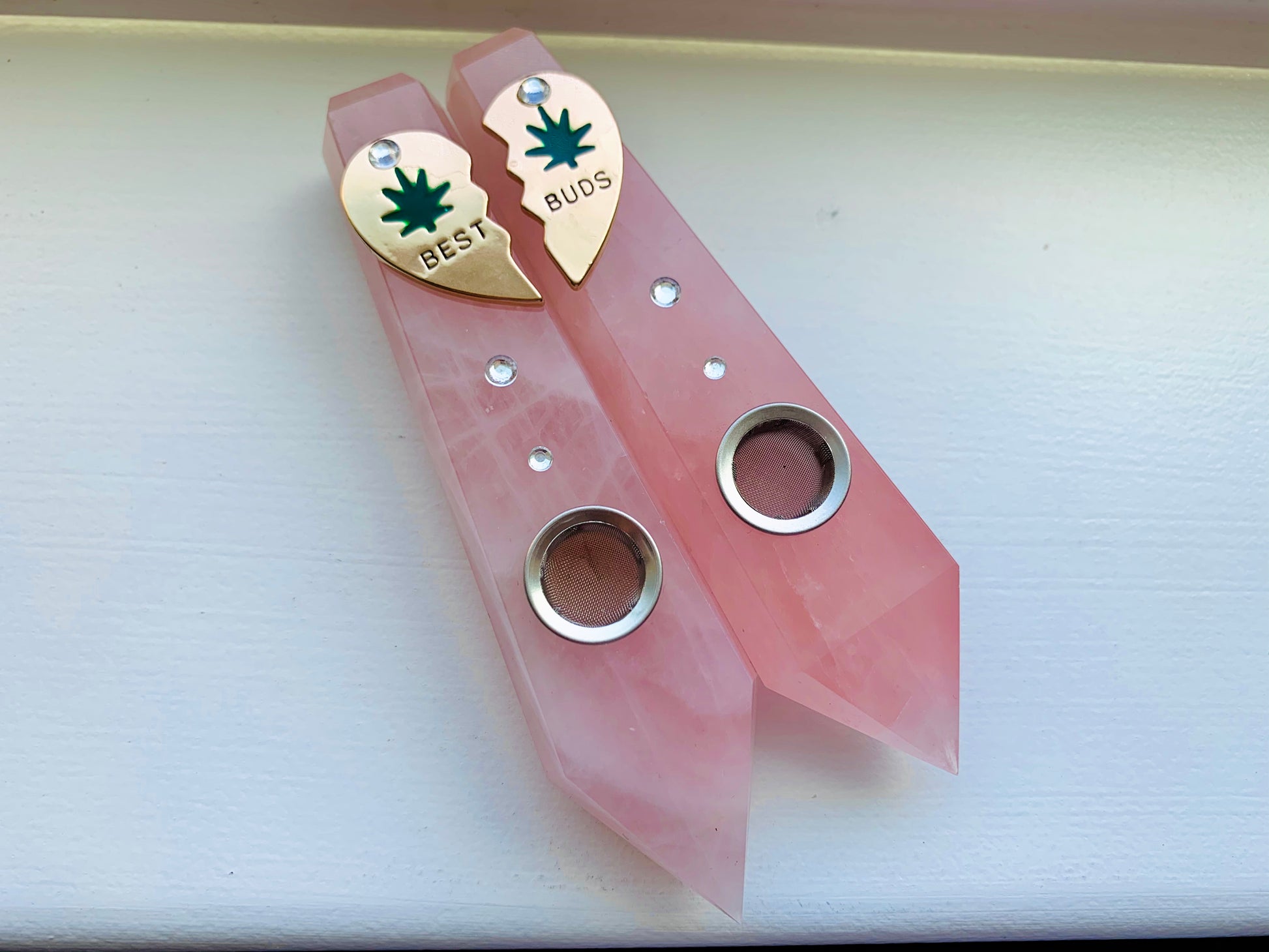 PINK & GOLD "BEST BUDS" Pipe | *LIMITED EDITION* - Ethereal Haze